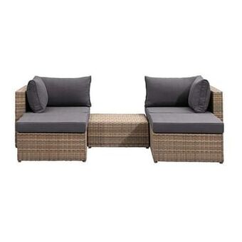 Leen Bakker Le Sud modulaire loungeset Dordogne V2 - taupe/donkergrijs - 5-delig - Leen Bakker aanbieding