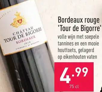 ALDI Bordeaux rouge tour de bigorre 75cl aanbieding