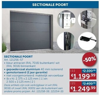 Zelfbouwmarkt Sectionale poort aanbieding