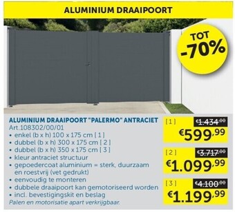 Zelfbouwmarkt Aluminium draaipoort palermo antraciet aanbieding