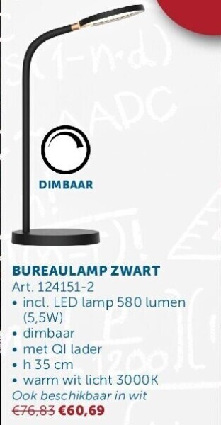 Zelfbouwmarkt Bureaulamp zwart aanbieding