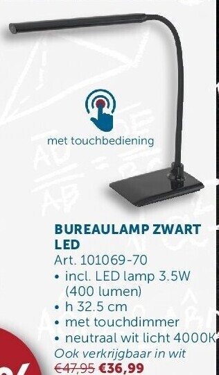 Zelfbouwmarkt Bureaulamp zwart led aanbieding