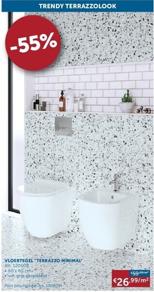 Zelfbouwmarkt Vloertegel terrazzo minimal aanbieding