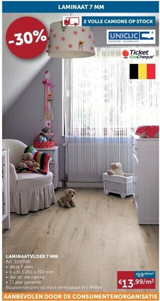 Zelfbouwmarkt Laminaatvloer 7 mm aanbieding