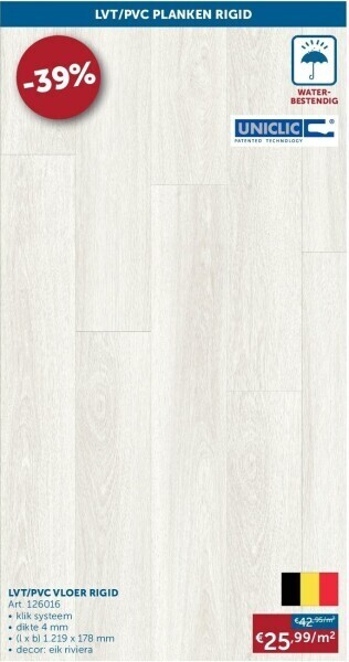 Zelfbouwmarkt Lvt/pvc vloer rigid aanbieding