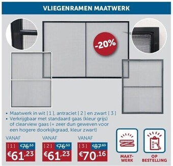 Zelfbouwmarkt Vliegenramen maatwerk aanbieding