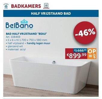 Zelfbouwmarkt Bad half vrijstaand beau aanbieding