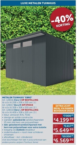Zelfbouwmarkt Metalen tuinhuis ebro aanbieding