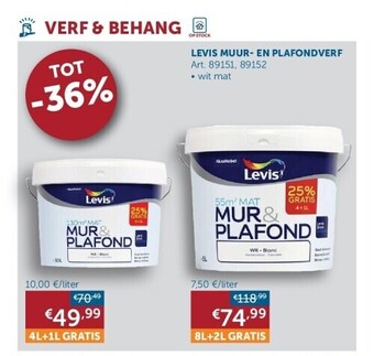 Zelfbouwmarkt Levis muur- en plafondverf aanbieding