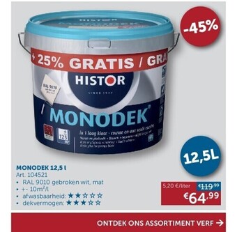 Zelfbouwmarkt Monodek 12,5 l aanbieding
