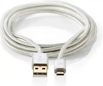 Nedis usb-kabel - usb 2.0 - usb-a male - usb micro-b male - 10 w - 480 mbps - verguld - 3.00 m - rond - gevlochten / nylon -