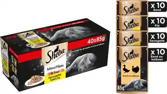 Sheba - mini filets - kattenvoer in saus - gevogelte - maaltijdzakjes 40 x 85 g