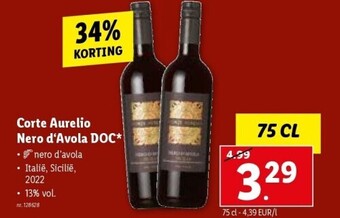 Lidl Corte aurelio nero d‘avola doc aanbieding