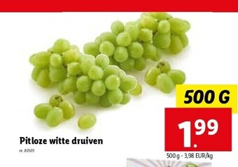 Lidl Pitloze witte druiven aanbieding