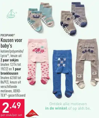 ALDI Kousen vood baby's 2 paar sokjes, 1 paar broekkousen aanbieding