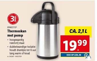 Thermoskan met pomp
