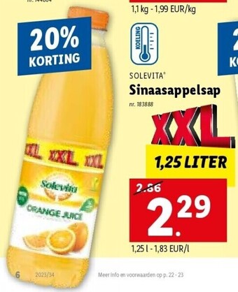 Lidl Sinaasappelsap aanbieding