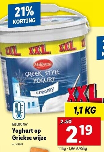 Lidl Yoghurt op griekse wijze aanbieding