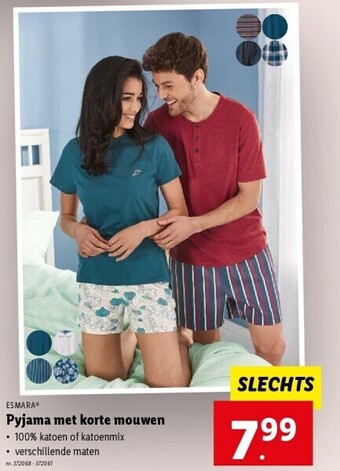 Lidl Pyjama met korte mouwen aanbieding