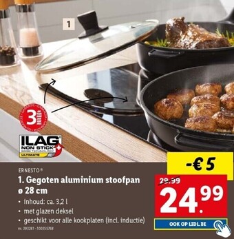 Lidl Gegoten aluminium stoofpan ø 28 cm aanbieding