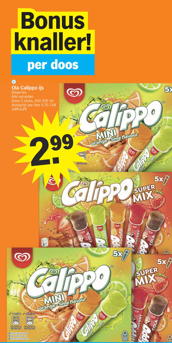 Albert Heijn Ola Calippo ijs aanbieding