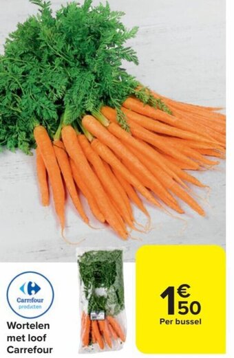 Carrefour Market Wortelen met loof aanbieding