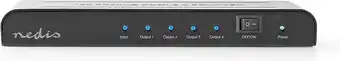 Bol.com Nedis hdmi™-splitter - 4-poorts poort(en) - hdmi™ input - 4x hdmi™ output - 4k@60hz - 18 gbps - metaal - antraciet aanbieding
