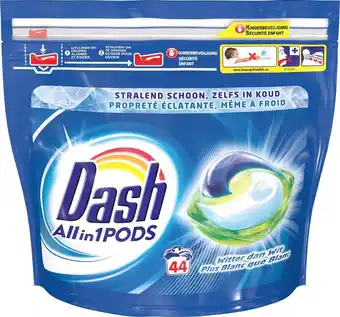 Bol.com Dash all in 1 wasmiddel pods regular wit - 2x44 wasbeurten - voordeelverpakking aanbieding