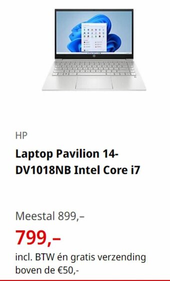 MediaMarkt Laptop Pavilion 14- DV1018NB Intel Core i7 aanbieding