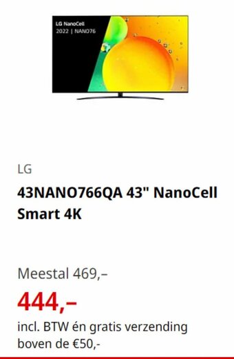 MediaMarkt 43NANO766QA 43" NanoCell Smart 4K aanbieding