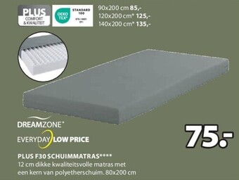 Jysk Plus f30 schuimmatras aanbieding