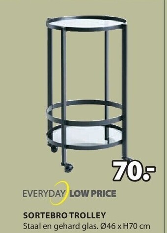 Jysk Sortebro trolley aanbieding