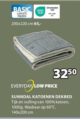 Jysk Sunndal katoenen dekbed aanbieding