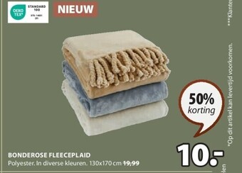 Jysk Bonderose fleeceplaid aanbieding