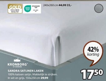 Jysk Sandra satijnen laken aanbieding