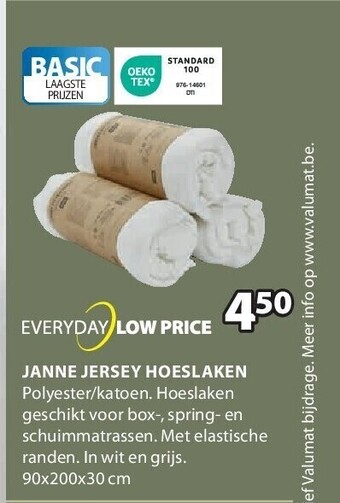 Jysk Janne jersey hoeslaken aanbieding