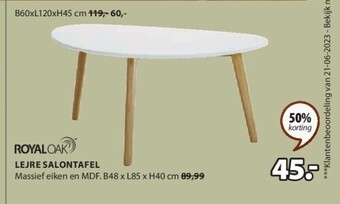 Jysk Lejre salontafel aanbieding