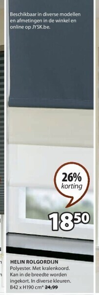 Jysk Helin rolgordijn aanbieding