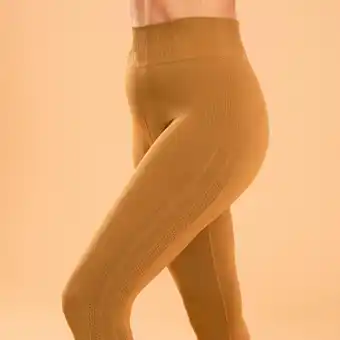 Decathlon Yoga legging premium 7/8 seamless donker kaneelbruin aanbieding