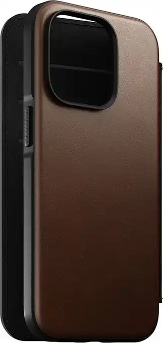 Bol.com Nomad modern leather folio case - geschikt voor iphone 14 pro max - gemaakt van echt leder - geschikt voor magsafe & draadloo aanbieding