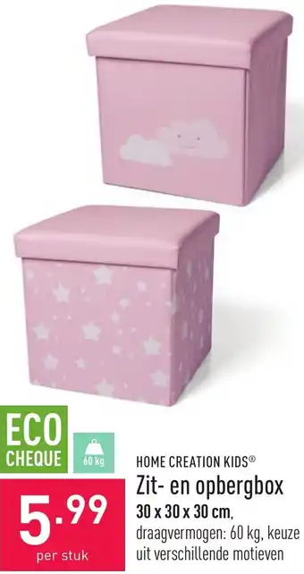 ALDI Zit-en opbergbox 30x30x30cm aanbieding