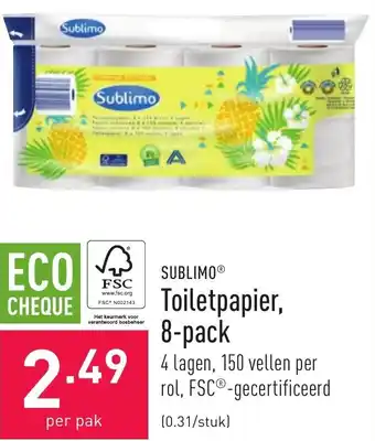 ALDI Toiletpapier, 8pack aanbieding
