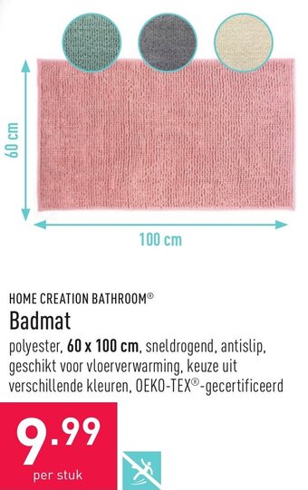 ALDI Badmat 60x100cm aanbieding