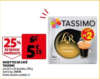 Auchan Dosettes De Café Tassimo aanbieding