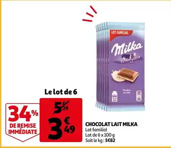 Auchan Chocolait Lait Milka aanbieding
