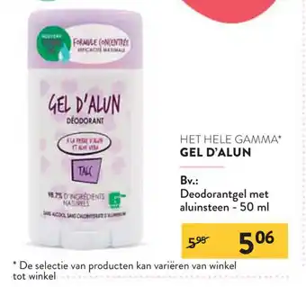 Gel D'Alun Deodorantgel met aluinsteen - 50 ml