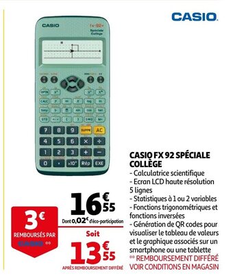 Casio FX 92 Spéciale Collège