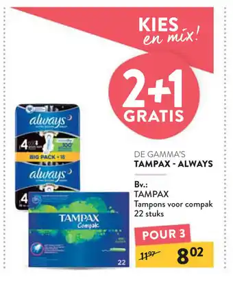 Tampax - Alays Tampons voor compak 22 stuks