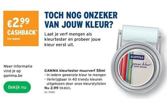 GAMMA Gamma kleurtester muurverf 55ml aanbieding