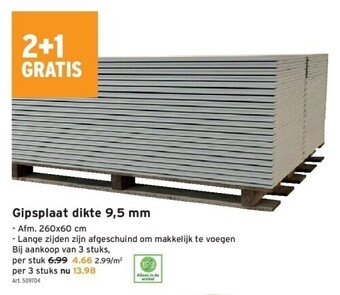 GAMMA Gipsplaat dikte 9,5 mm aanbieding